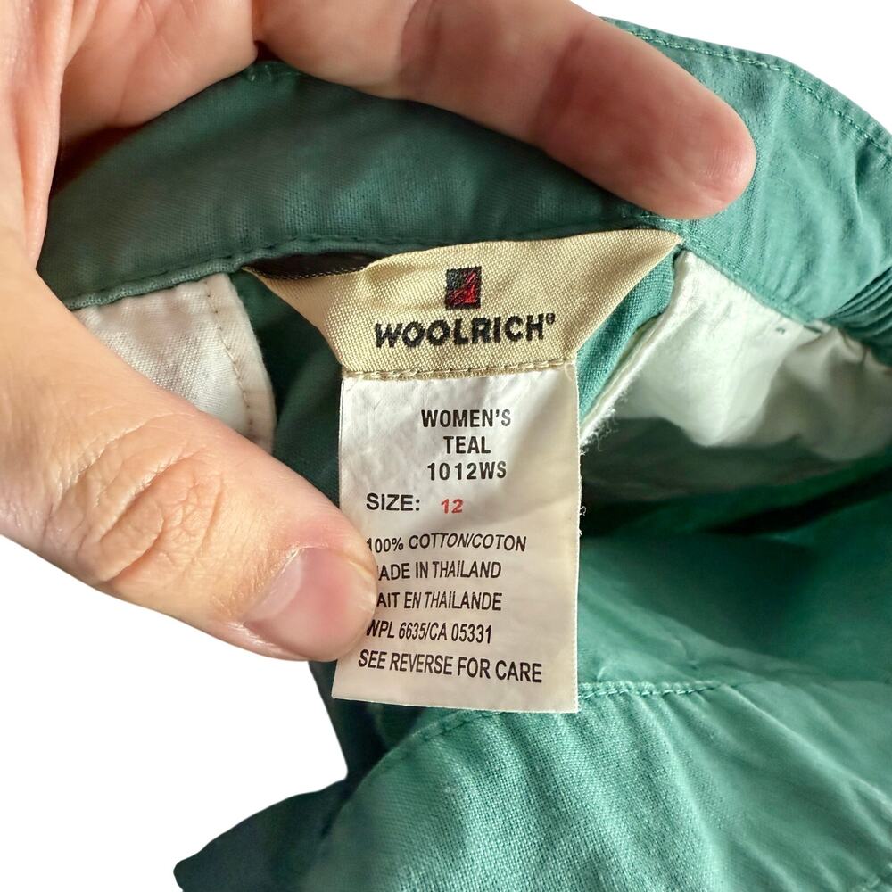 Woolrich Women's 12 Teal 100% Cotton Convertible Cargo Pants Shorts 1012WS - Picture 3 of 11